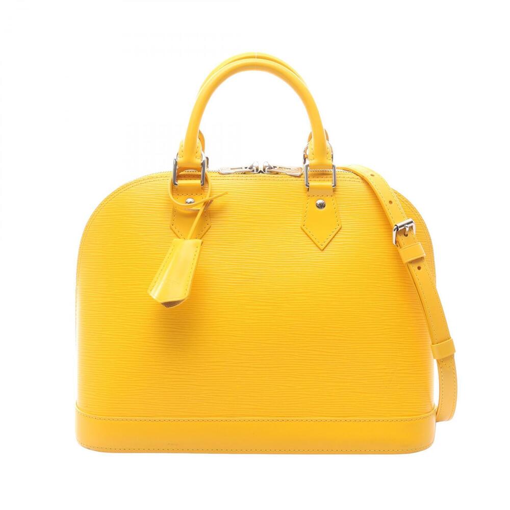 Louis Vuitton Alma Top Handle Bag Leather Epi Yellow